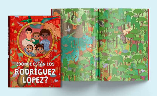 Libro de busca y encuentra personalizado de dinosaurios